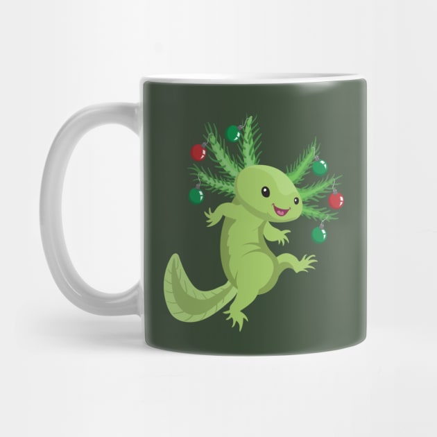 Festive Axolotl (Green) by Peppermint Narwhal